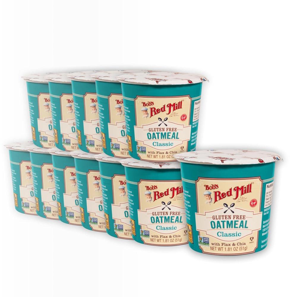 image:imageBobs Red Mill GF Oatmeal Cup Classic 181 Ounce Cup Pack of 12 NonGMO Vegan Whole Grain Kosher