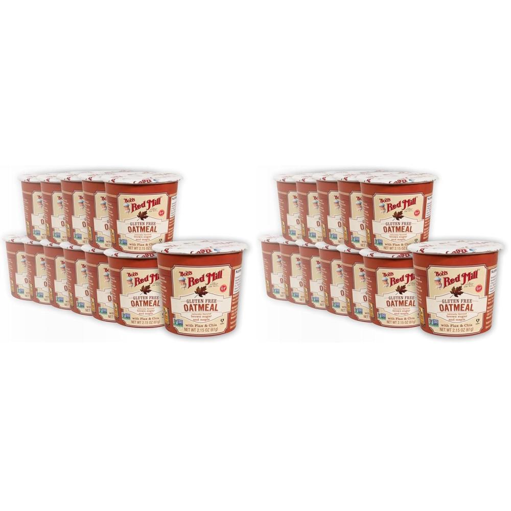 image:imageBobs Red Mill GF Oatmeal Cup Maple amp Brown Sugar 215 Ounce Cup Pack of 12  Non GMO Whole Grain Kosher12 Count Pack of 2