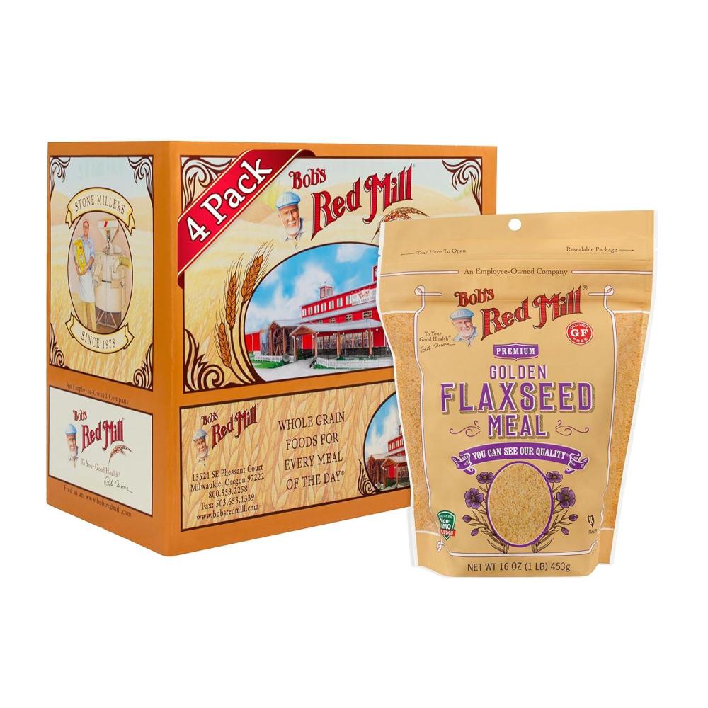image:imageBobs Red Mill Golden Flaxseed Meal 16oz Pack of 4  Non GMO Vegan Paleo Friendly Keto Friendly Kosher64 Ounce Pack of 1
