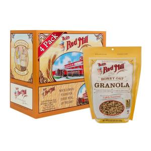 Bob’s Red Mill Honey Oat Granola, 12oz (Pack of 4) – Whole Grain, Kosher