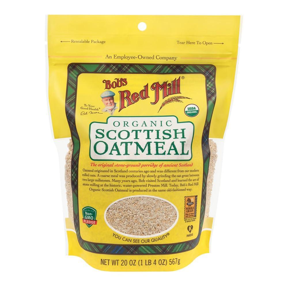 image:imageBobs Red Mill Organic Scottish Oatmeal 20oz Pack of 4  Non GMO Whole Grain Vegan Kosher125 Pound Pack of 1