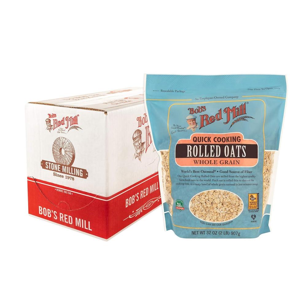 image:imageBobs Red Mill Quick Cooking Rolled Oats 32oz Pack of 4  Non GMO Whole Grain Vegan Kosher2 Pound Pack of 4