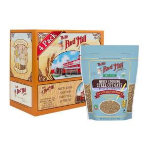 Bob’s Red Mill Organic Quick Cooking Steel Cut Oats, 22oz (Pack of 4) – Non GMO, Whole Grain, Vegan, Kosher(22 Ounce (Pack of 1))
