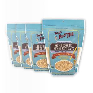 Bob’s Red Mill Quick Cooking Steel Cut Oats, 22oz (Pack of 4) – Non GMO, Whole Grain, Vegan, Kosher(22 Ounce (Pack of 4))