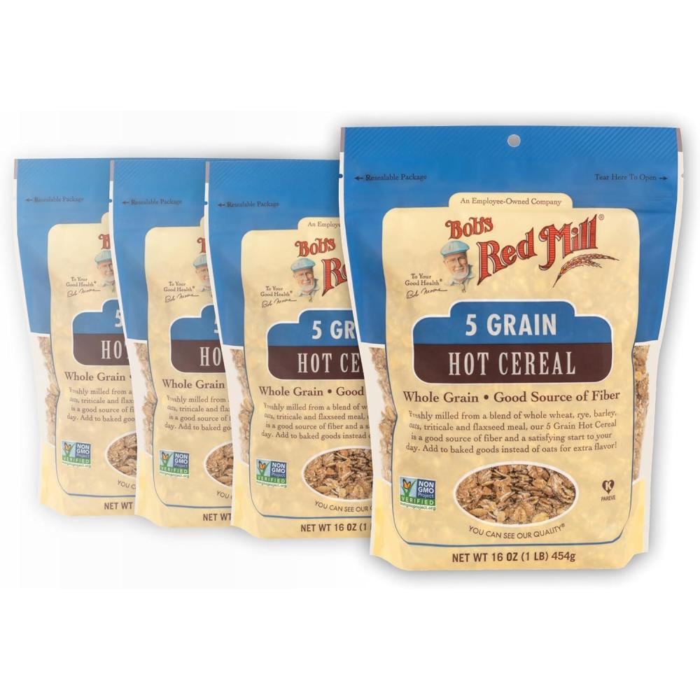 image:imageBobs Red Mill 5 Grain Hot Cereal 16oz Pack of 4 Non GMO Vegan Kosher