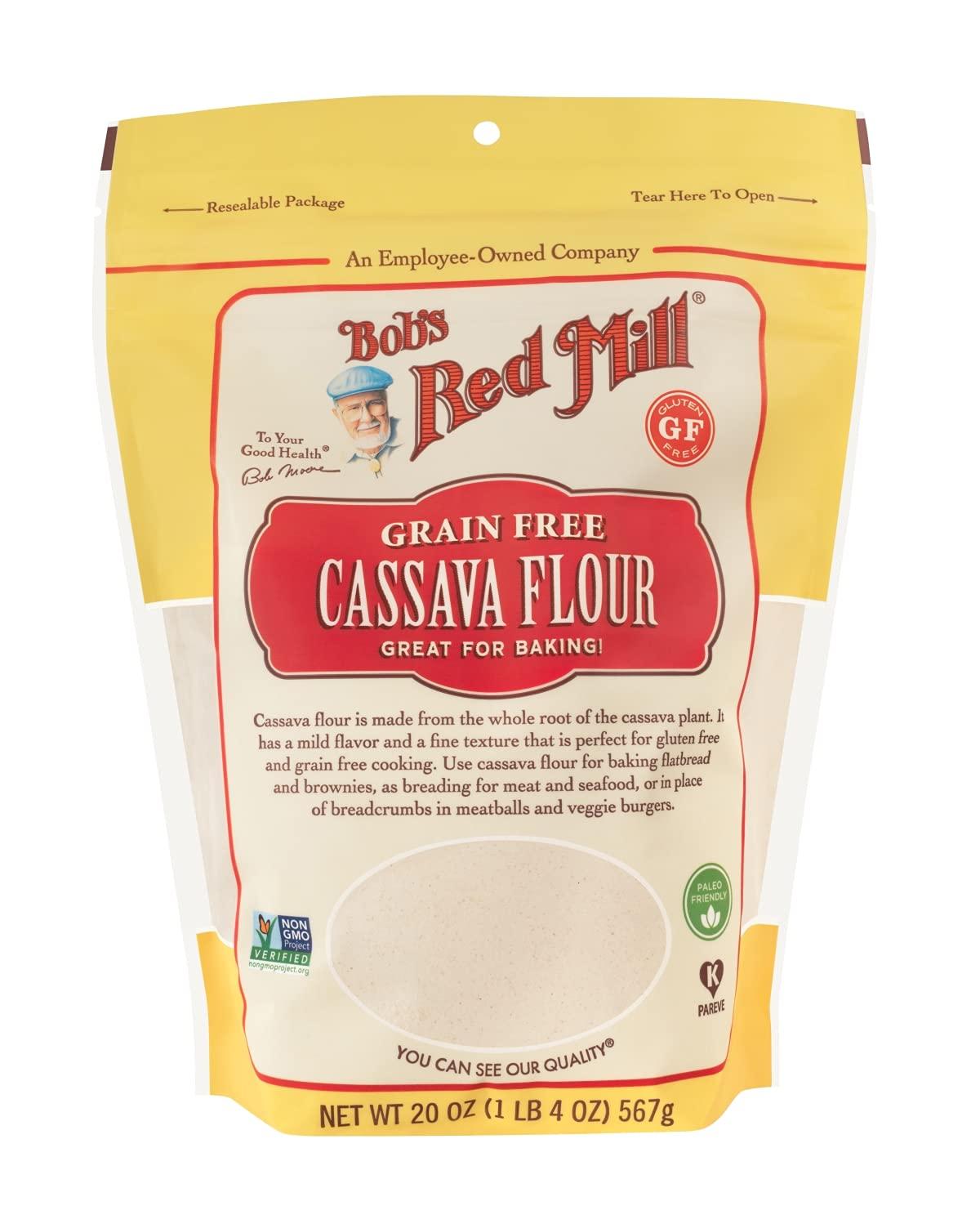 image:imageBobs Red Mill Cassava Flour 20oz Pack of 4 Non GMO Gluten Free Vegan Paleo Friendly KosherResealable
