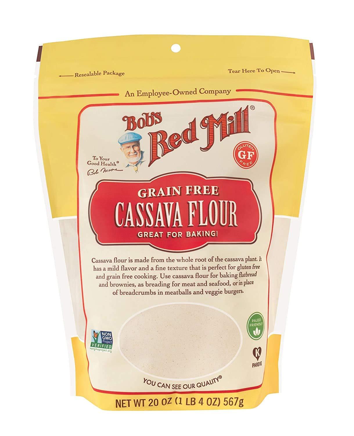 image:imageBobs Red Mill Cassava Flour 20oz Pack of 4 Non GMO Gluten Free Vegan Paleo Friendly KosherResealable