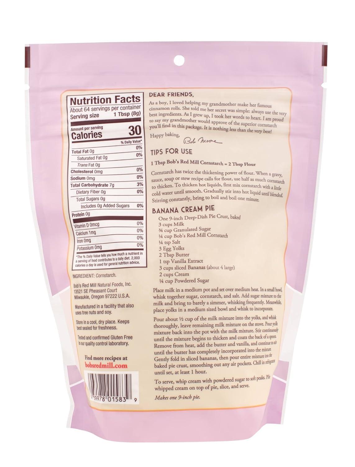 image:imageBobs Red Mill Corn Starch 18oz Pack of 4 Gluten Free Vegan KosherVO