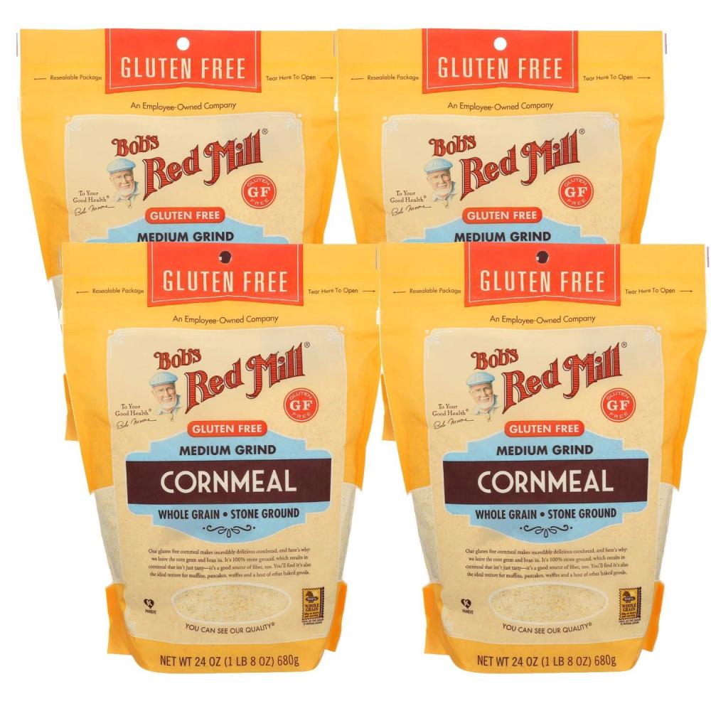 image:imageBobs Red Mill Gluten Free Cornmeal 24oz Pack of 4  Gluten Free Vegan Whole Grain Kosher24 Ounce Pack of 4