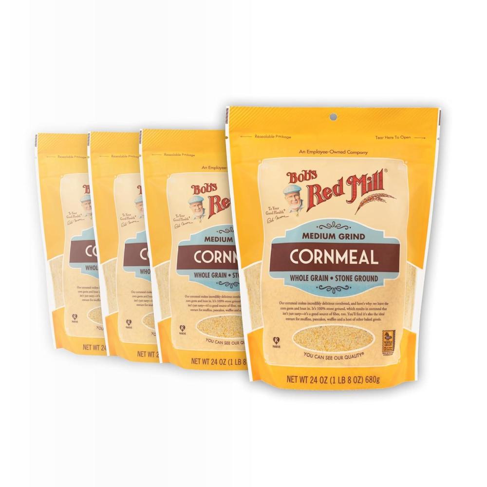 image:imageBobs Red Mill Medium Grind Cornmeal 24oz Pack of 4  Whole Grain Vegan Kosher96 Ounce Pack of 1