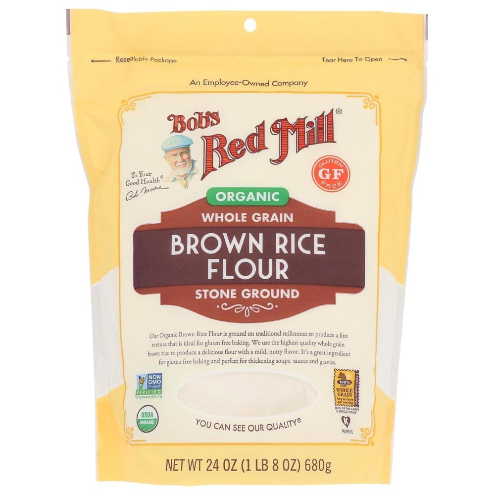 image:imageBobs Red Mill Organic Brown Rice Flour 24oz Pack of 4 Non GMO Whole Grain Vegan Kosher15 Pound Pack of 1