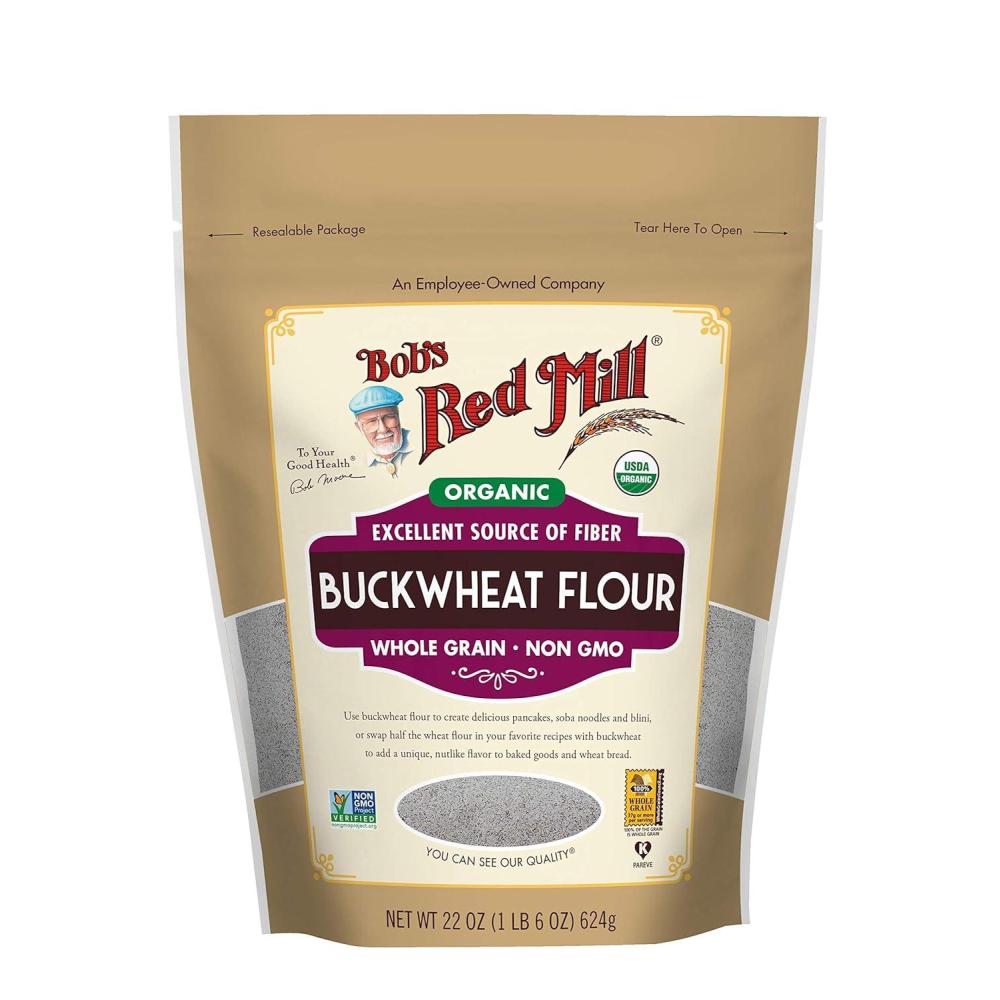 image:imageBobs Red Mill Organic Buckwheat Flour 22oz Pack of 4 Non GMO Whole Grain Vegan Kosher22 Ounce Pack of 1