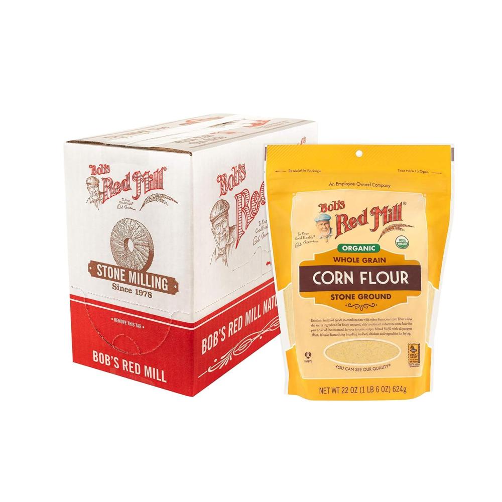 image:imageBobs Red Mill Organic Corn Flour 22oz Pack of 4 Non GMO Whole Grain Vegan Kosher22 Ounce Pack of 4