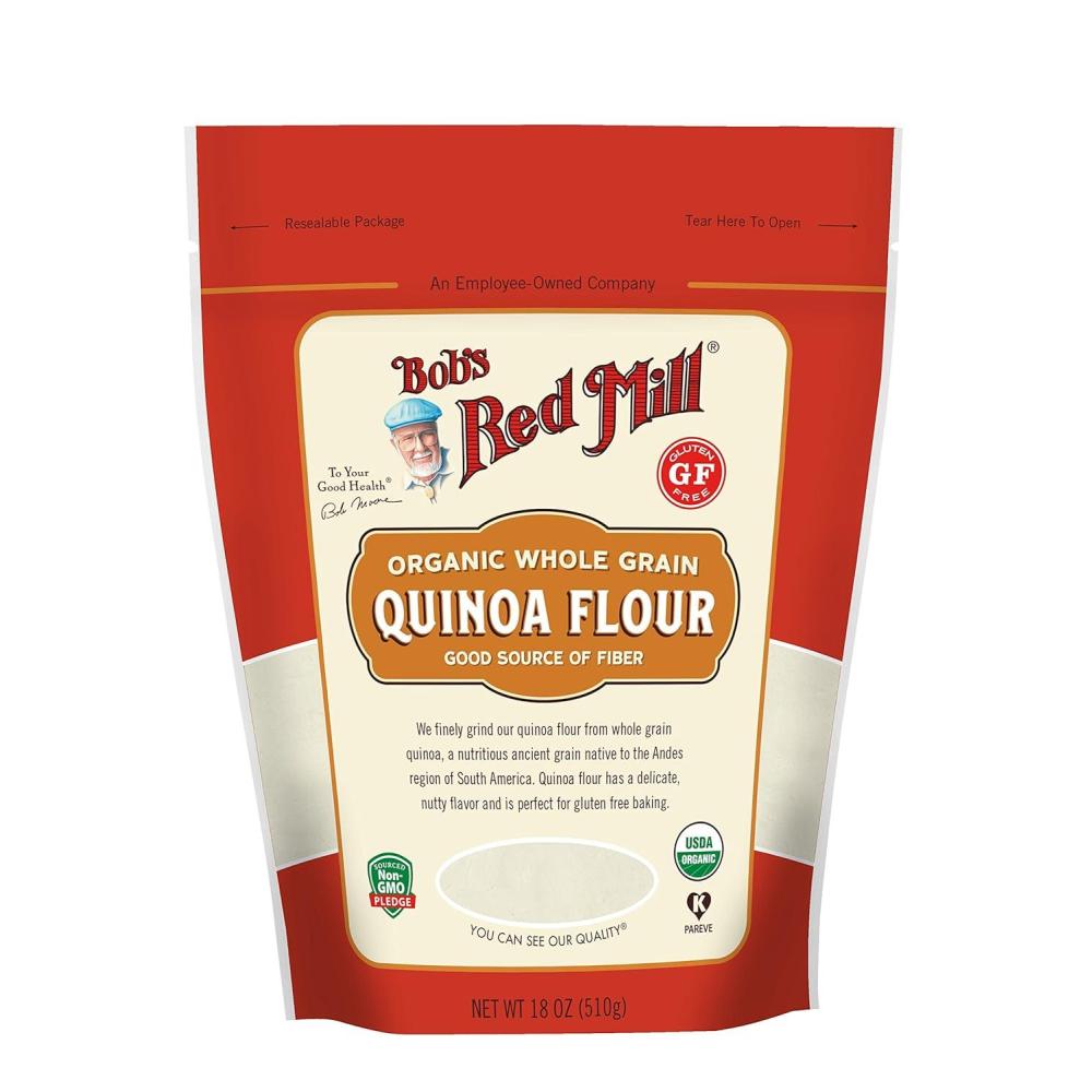 image:imageBobs Red Mill Organic Quinoa Flour 18oz Pack of 4  Non GMO Whole Grain Vegan Kosher18 Ounce Pack of 4