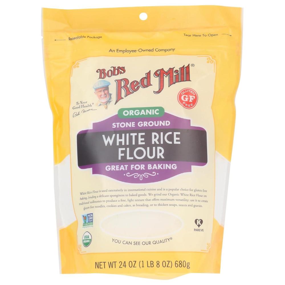image:imageBobs Red Mill Organic White Rice Flour 24oz Pack of 4 Non GMO Vegan Kosher24 Ounce Pack of 1
