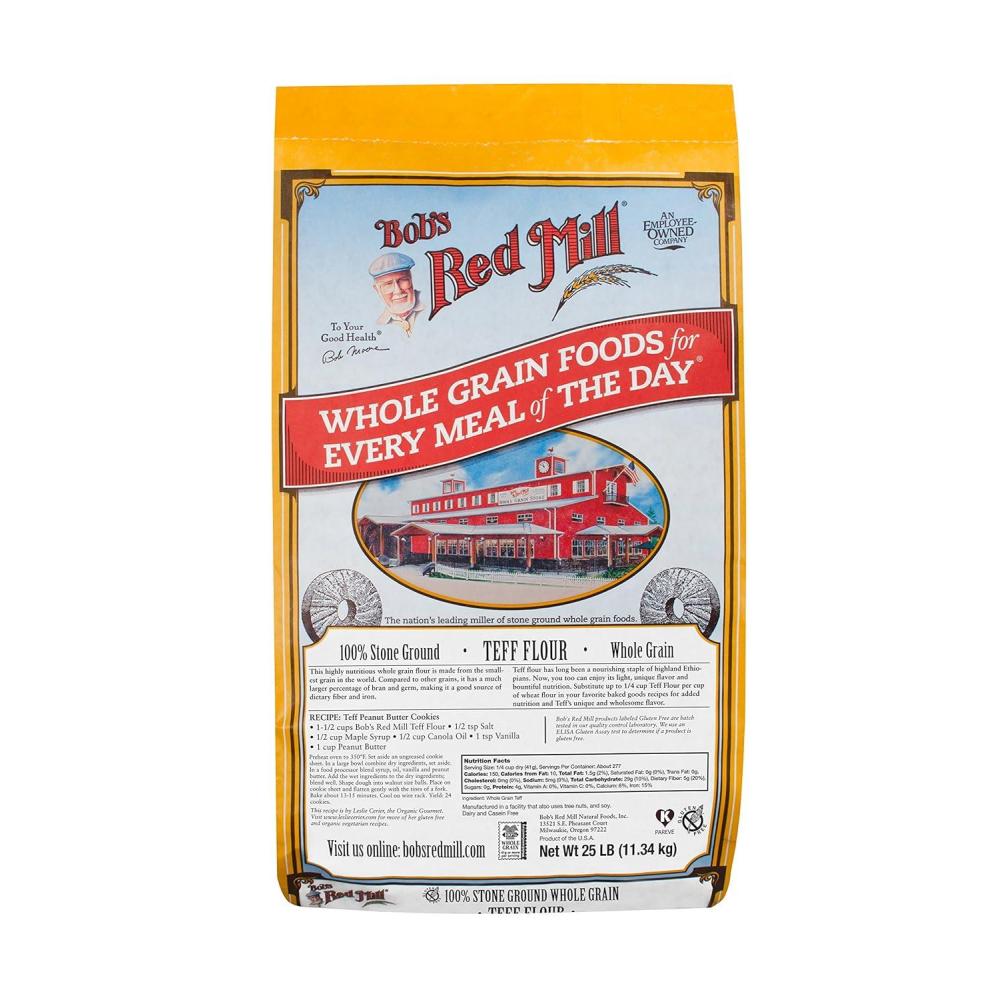 image:imageBobs Red Mill Teff Flour 20oz Pack of 4 Non GMO Whole Grain Vegan KosherBulk