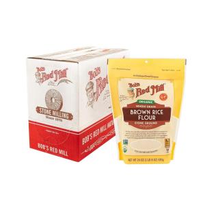 Bob’s Red Mill Organic Brown Rice Flour, 24oz (Pack of 4) – Non GMO, Whole Grain, Vegan, Kosher(1.5 Pound (Pack of 4))