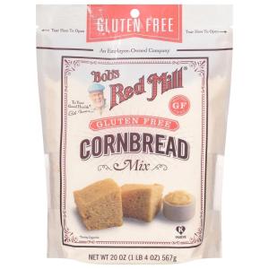 Bob’s Red Mill Gluten Free Cornbread Mix, 20oz (Pack of 4) – Gluten Free, Kosher, Package makes one 9”x9” Pan or 12 Muffins – Moist, Light Texture(20 Ounce (Pack of 1))