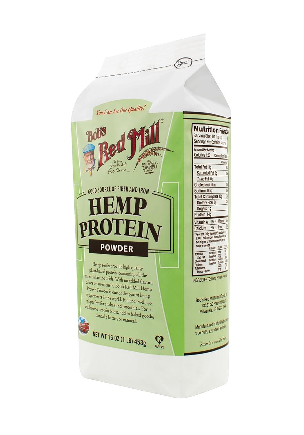 image:imageBobs Red Mill Hemp Protein Powder 16oz Pack of 4 Non GMO Vegan Paleo Friendly Keto Friendly Kosher1 Pound Pack of 1