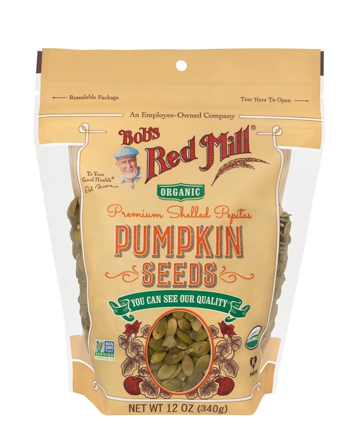 image:imageBobs Red Mill Organic Pumpkin Seeds 12oz Pack of 4 Non GMO Vegan Paleo Friendly Keto Friendly KosherUnsalted