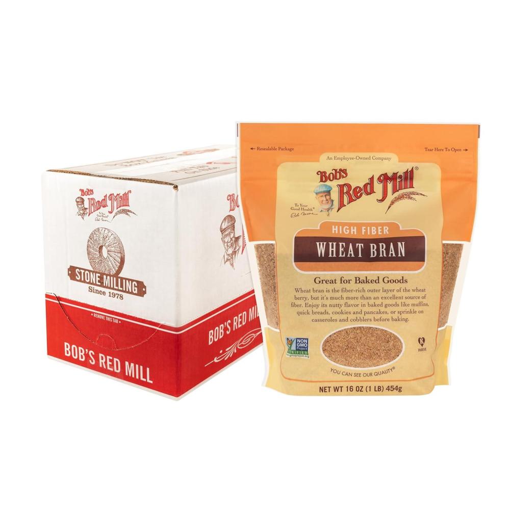 image:imageBobs Red Mill Wheat Bran 16oz Pack of 4  Non GMO Vegan Kosher1 Pound Pack of 4