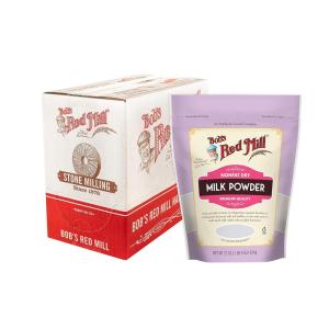 Bob’s Red Mill Non-Fat Dry Milk Powder, 22oz (Pack of 4) – Makes 26 Cups per Bag, Made in USA, Unflavored, Kosher(Cocoa)