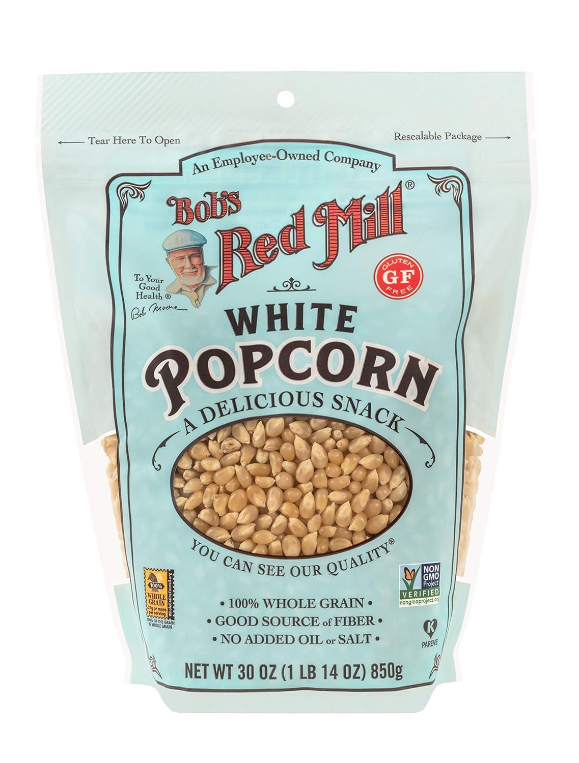 image:imageBobs Red Mill White Popcorn 30oz Pack of 4 Non GMO Whole Grain Vegan KosherResealable