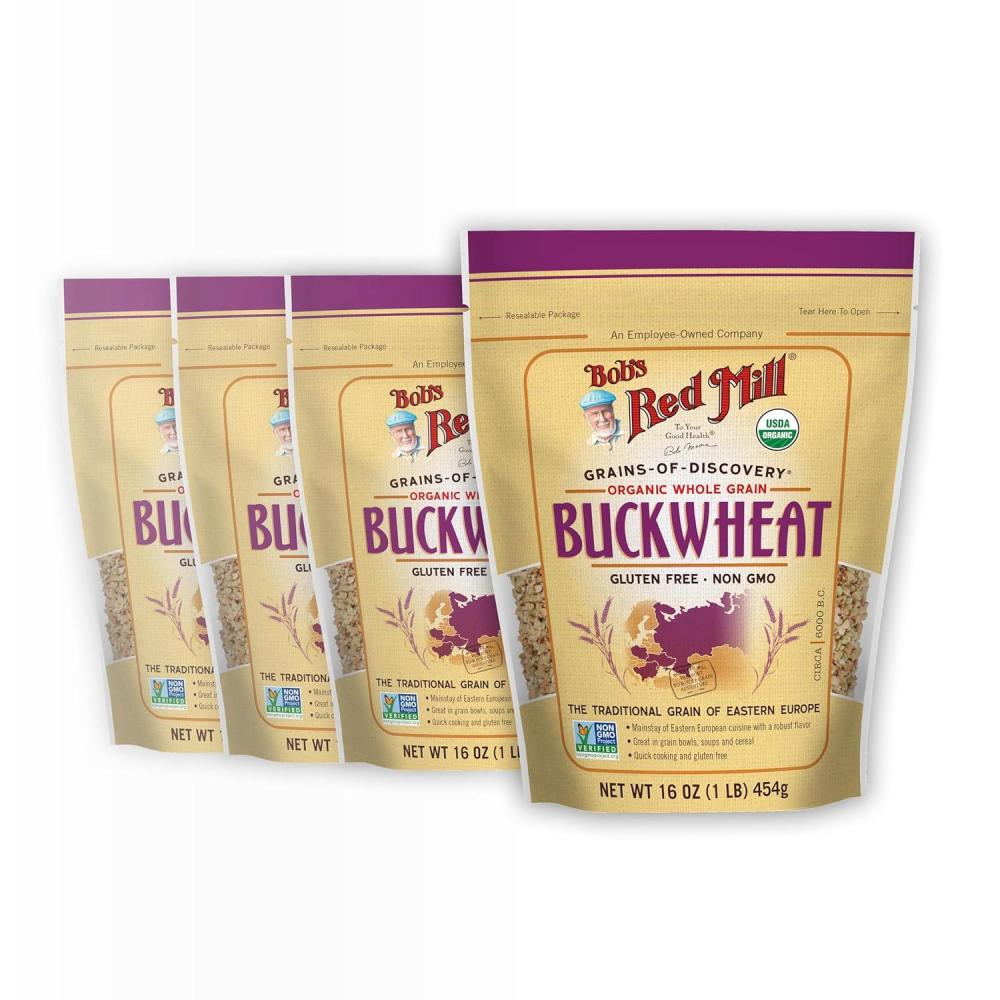 image:imageBobs Red Mill Organic Gluten Free Buckwheat Groats 16oz Pack of 4  Non GMO Whole Grain Vegan Kosher16 Ounce Pack of 4