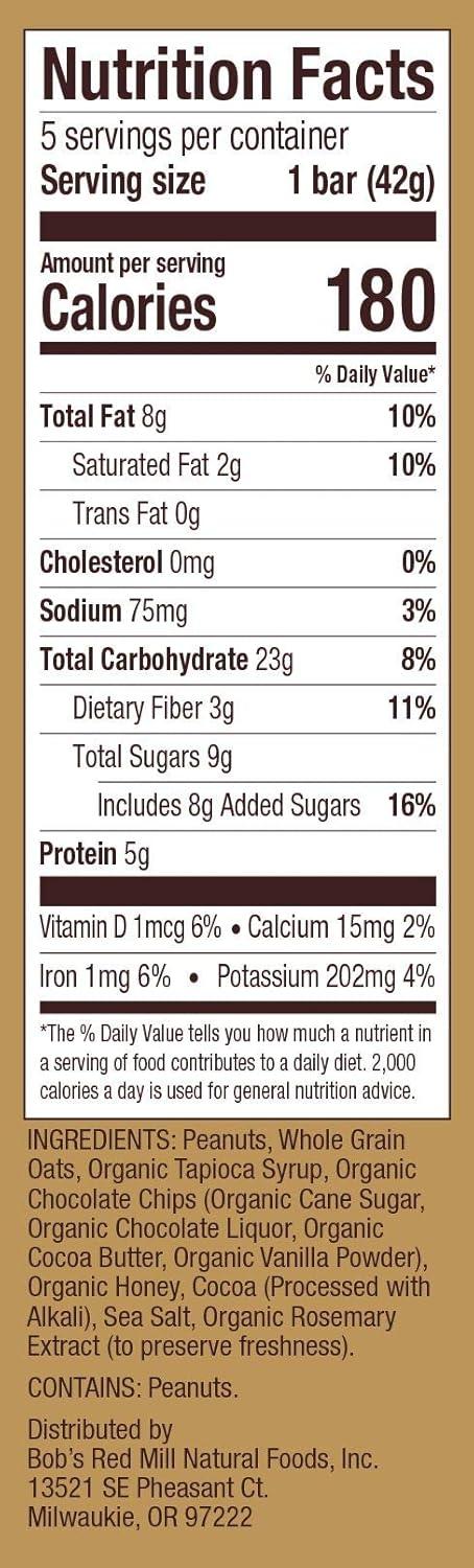 image:imageBobs Red Mill Peanut Butter Jelly amp Oats Snack Bar 5 Bars Pack of 1 Gluten Free NonGMO Whole GrainChocolate