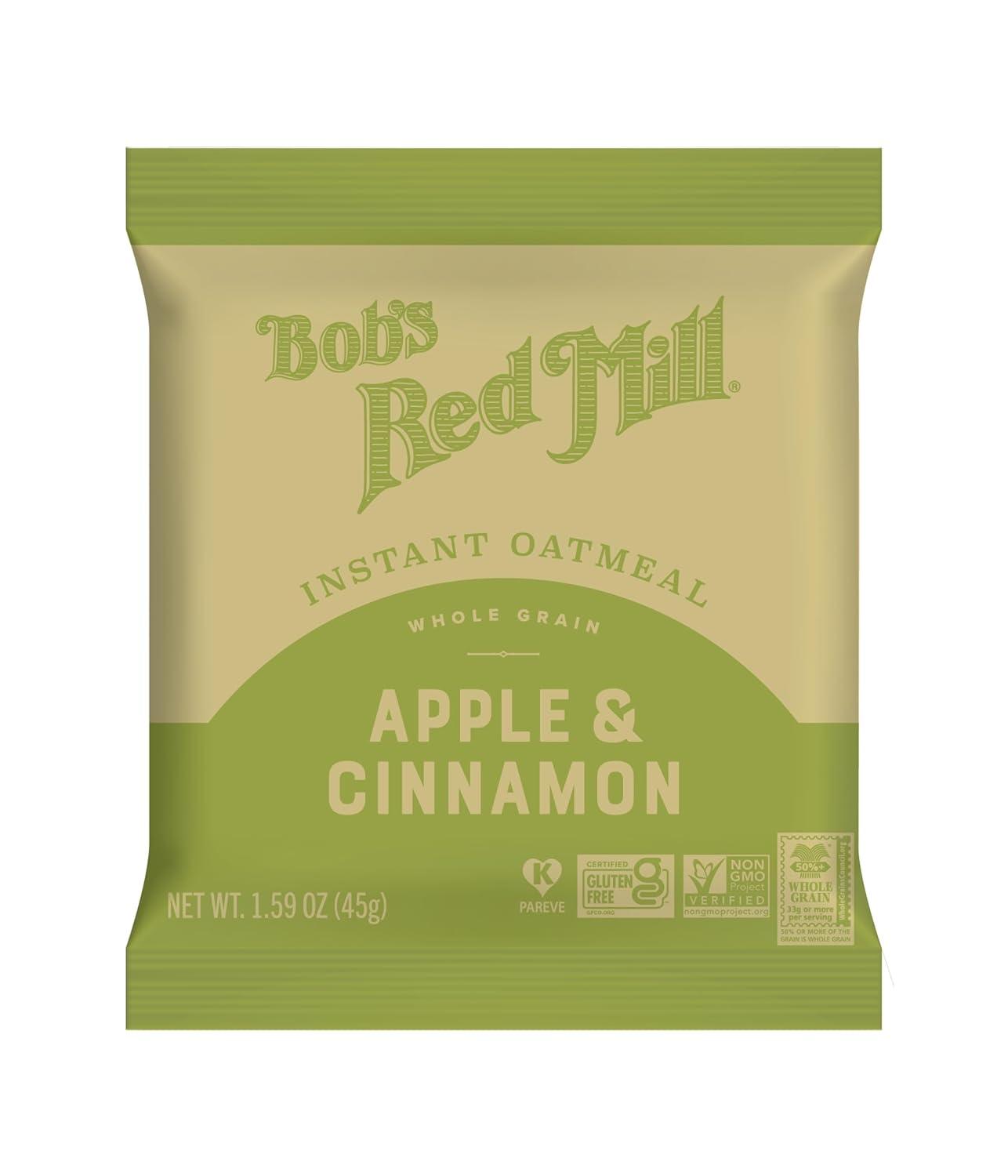 image:imageBobs Red Mill Instant Oatmeal Packets Chocolate Chip 1 Box6 Packets per Box NonGMO Gluten Free Whole GrainApple Cinnamon