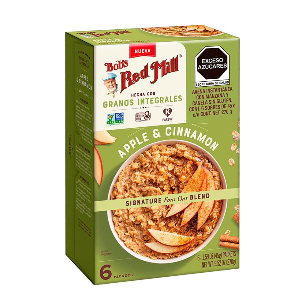 image:imageBobs Red Mill Instant Oatmeal Packets Chocolate Chip 1 Box6 Packets per Box NonGMO Gluten Free Whole GrainApple Cinnamon