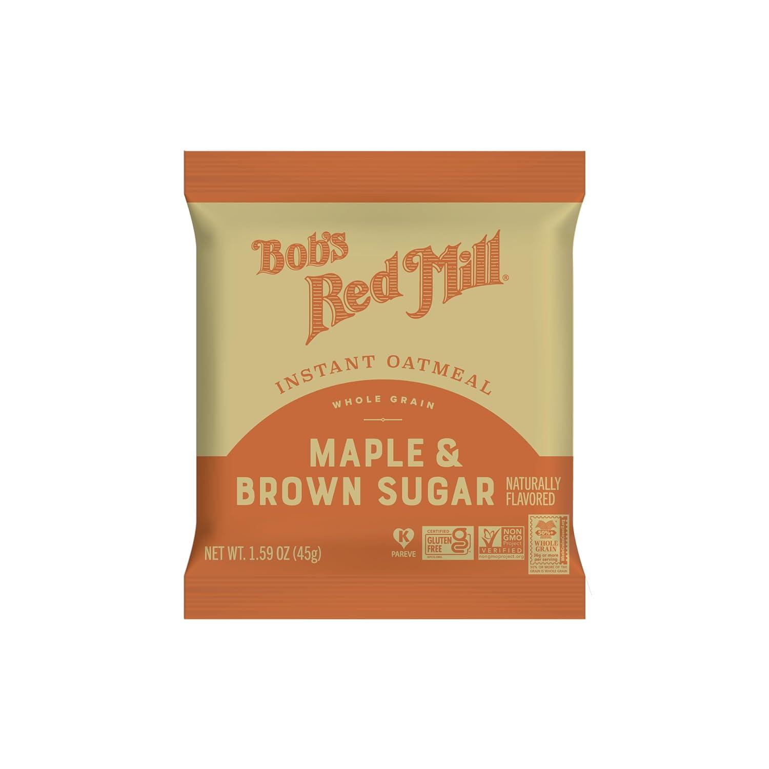 image:imageBobs Red Mill Instant Oatmeal Packets Chocolate Chip 1 Box6 Packets per Box NonGMO Gluten Free Whole GrainMaple Brown Sugar