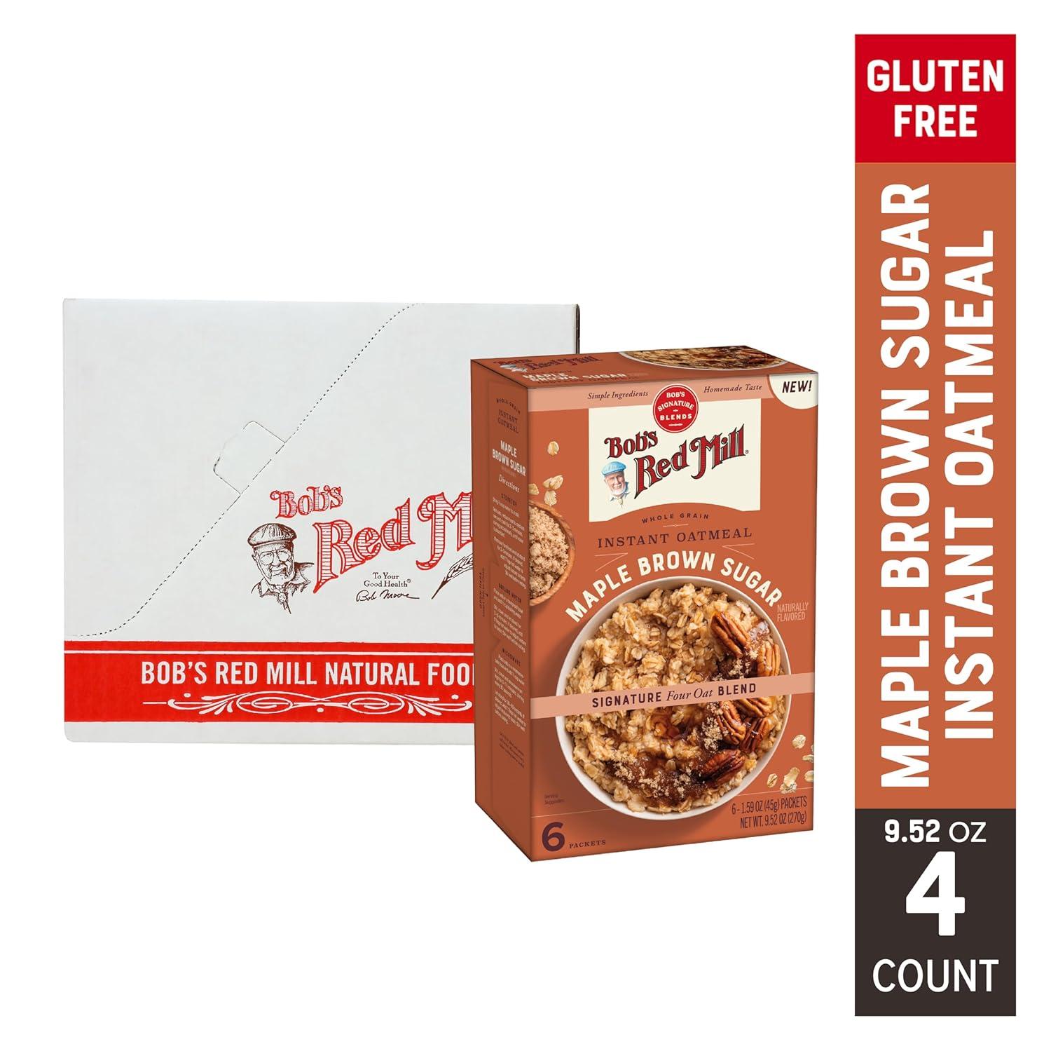 image:imageBobs Red Mill Instant Oatmeal Packets Chocolate Chip 1 Box6 Packets per Box NonGMO Gluten Free Whole GrainMaple Brown Sugar