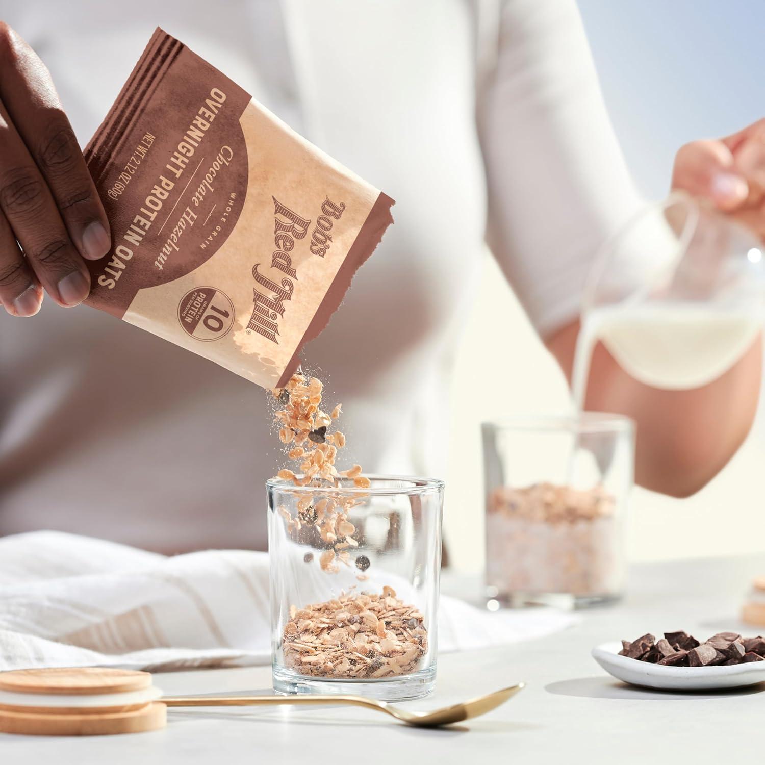 image:imageBobs Red Mill Overnight Protein Oat Packets Chocolate Hazelnut 4 Boxes4 Packets per Box NonGMO Gluten Free Whole GrainChocolate Hazelnut