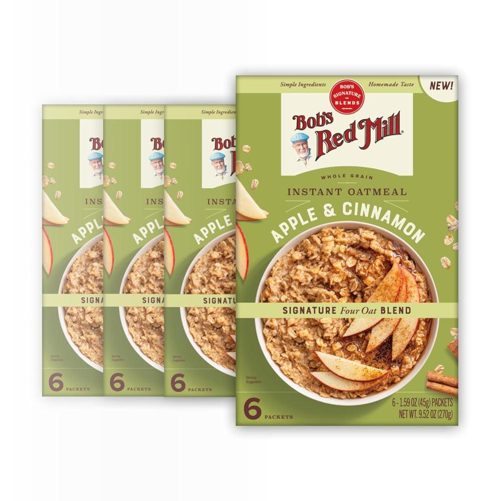 image:imageBobs Red Mill Instant Oatmeal Apple amp Cinnamon 24 Packets Total NonGMO Gluten Free Whole Grain