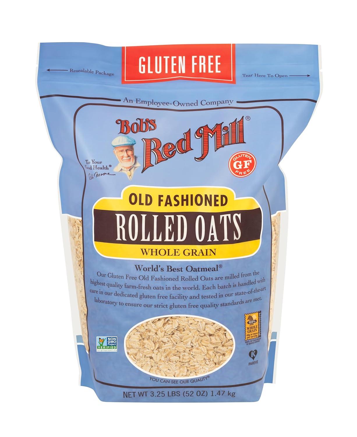 image:imageBobs Red Mill Gluten Free Old Fashioned Rolled Oats 16oz Pack of 4 NonGMO Gluten Free Whole GrainGF Old Fashioned